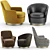 Elegant Minotti Jacques Armchairs 3D model small image 1