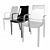 Elegant Vanity Chair in 3 Colors 3D model small image 1