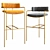 Luxurious Lenox Velvet Stools 3D model small image 1