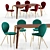 Elegant Perla Chairs & Unico Table - Riflessi 3D model small image 1