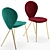 Elegant Perla Chairs & Unico Table - Riflessi 3D model small image 2