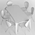 Elegant Perla Chairs & Unico Table - Riflessi 3D model small image 3