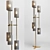 Elegant Pugil Brass Floor Lamp 3D model small image 1