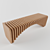 Elegant Woodcrafted Bench 3D model small image 2