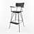 Modern Adjustable Swivel Bar Stool 3D model small image 1