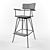 Modern Adjustable Swivel Bar Stool 3D model small image 3