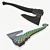 Stylish Wooden Handled War Ax 3D model small image 3