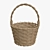 Rustic Woven Wicker Basket 3D model small image 1