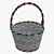 Rustic Woven Wicker Basket 3D model small image 3