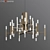 Modern LED Brass Chandelier 3D model small image 1