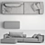 Natuzzi MELPOT Sofas: Modern Elegance in Every Detail 3D model small image 3