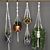 Stylish Hanging Pot Set 3D model small image 1