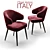 Modern Minotti Aston Red Chair 3D model small image 1