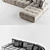 Elegant Infinity Sectional Sofa 3D model small image 3