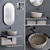 Ceramica Cielo Multiplo Set 2: Modern Wall-Mounted Vanity Unit 3D model small image 1