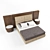 Modern Leather Bed Set 3D model small image 1