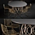 Brass Alpha Dining Set 3D model small image 1