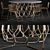 Brass Alpha Dining Set 3D model small image 2