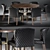 Modern Acacia Dining Set 3D model small image 1