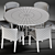 Modern Acacia Dining Set 3D model small image 3