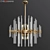 Quebec 6-Light Brass Chandelier 3D model small image 1