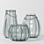 Elegant Glass Vases Set 3D model small image 1