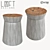 LoftDesigne 1546 Stool: Stylish Wooden Seating Option 3D model small image 1