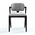 West Elm Adam Court Upholstered Dining Chair 3D model small image 3