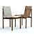 Modern West Elm Dining Chair 3D model small image 1