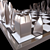 Sleek Metal Chess Set 3D model small image 3