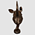 Bronze Rhino Bust Sculpture 3D model small image 2