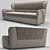 Contemporary Luxe 3-Seater Sofa 3D model small image 1