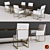 Restoration Hardware Grant and Linear Dining Set 3D model small image 1