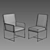 Restoration Hardware Grant and Linear Dining Set 3D model small image 3