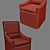 RH Belgian Slip Covered Armchair 3D model small image 3