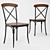 Modern Rustic Cross Back Dining Chair 3D model small image 1