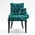 Regent Flared Leg Dining Chair 3D model small image 3