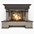 Rustic Country Fireplace 3D model small image 1