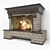 Rustic Country Fireplace 3D model small image 3