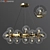 Dallas Brass Glass Pendant Lamp 3D model small image 1