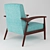 Carson Carrington Blue Armchair: Stylish Mid-Century Design 3D model small image 2
