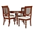 Elegant Victoria Tobacco Dining Set 3D model small image 1