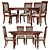 Elegant Victoria Tobacco Dining Set 3D model small image 1