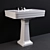 Elegant NOBEL Basin with Pedestal 3D model small image 1