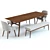 West Elm Mid Century Table Set 3D model small image 2