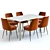 Sleek West Elm Canto Dining Set 3D model small image 1