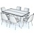 Sleek West Elm Canto Dining Set 3D model small image 3