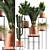 Copper Pot Plant Collection 3D model small image 1