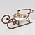 Golden Wedding Sleigh 3D model small image 1