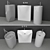 Modern Freestanding Washbasin Set 3D model small image 1